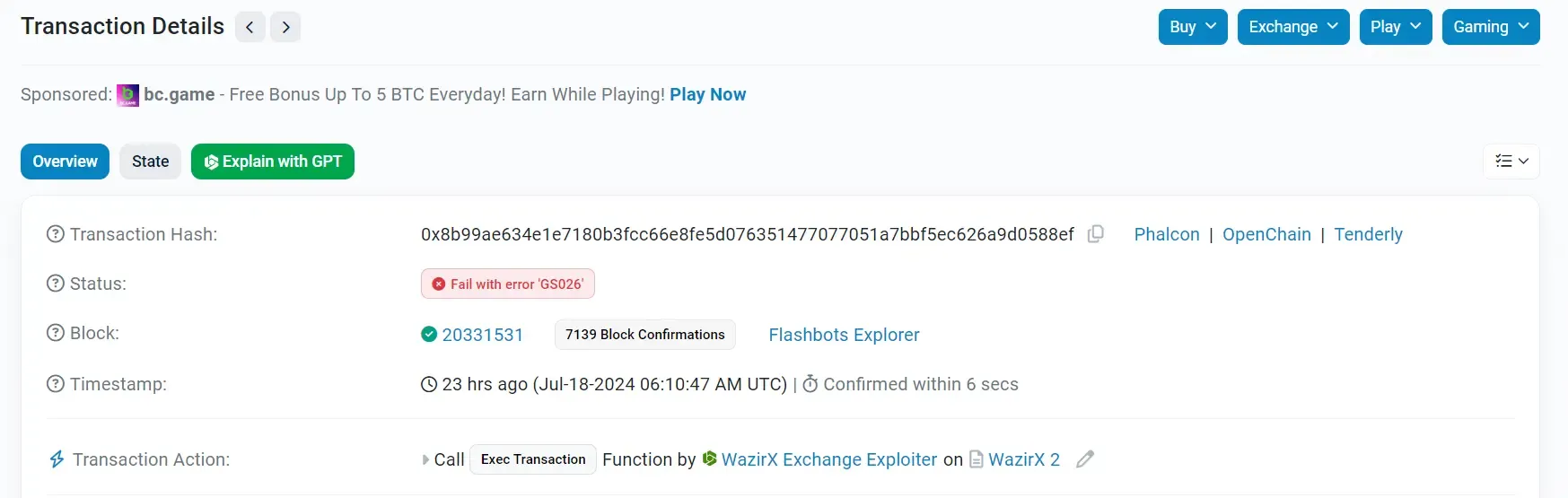Execution of a Fake USDT Transfer