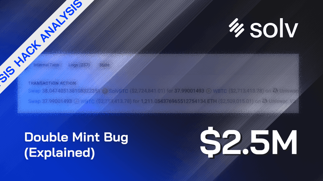 Solv Protocol $2.5M Exploit: Double Mint Bug (Explained)