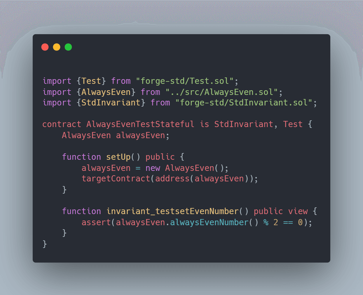set up test contract